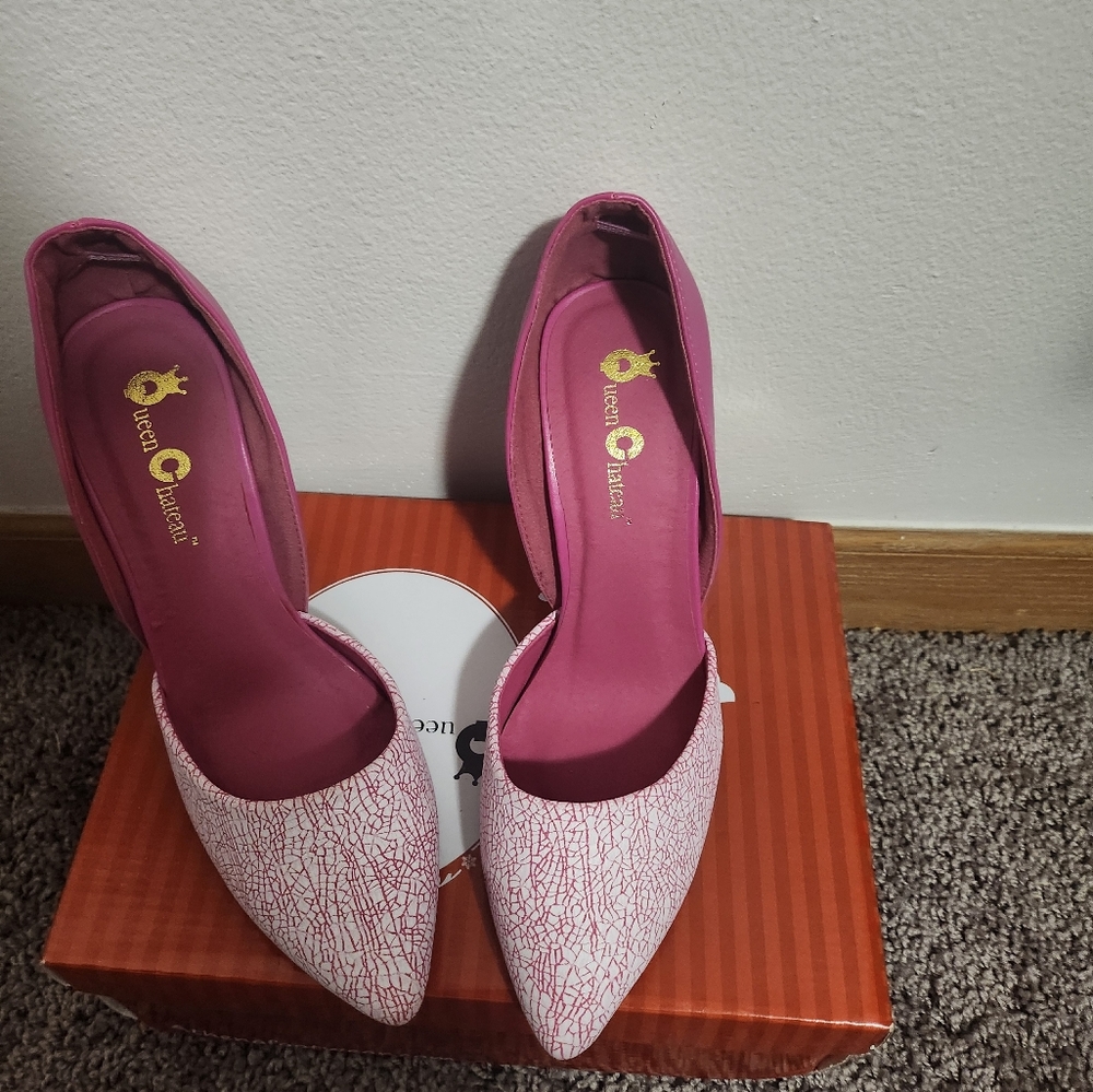 Good quality shoes 8 1/2 FUSHIA Fanny little heel little pump shoe sale